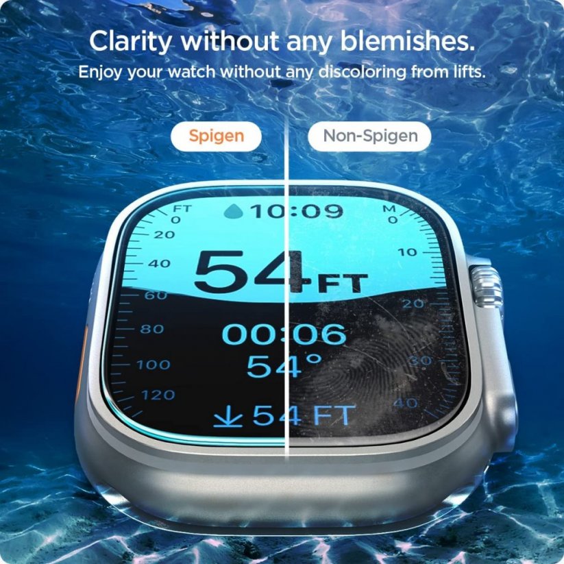 SPIGEN GLAS.tR EZ Fit Ochranné sklo 2.5D FULL-COVER 0.2mm pro Apple Watch Ultra 49mm, montážní rámeček, 2 ks