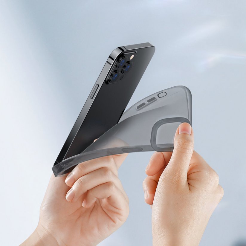 BASEUS ARAJ000401 Simple Case Silikonový odolný kryt pro iPhone 13 Pro, kouřově černý
