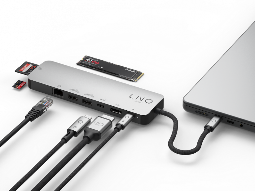 LINQ LQ48020 Pro Studio USB-C 10Gbps Multiport Hub s PD, 4K HDMI, NVMe M2 SSD, SD4.0 čtečkou karet a 2.5Gbe Ethernetem