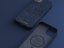 NJORD Salmon Leather MagSafe Odolný kryt z lososí kůže pro iPhone 14 Plus/15 Plus, tmavě modrý