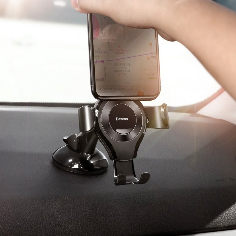 BASEUS SUYL-XP01 Osculum Gravity držák telefonu do auta na palubní desku/sklo, černý
