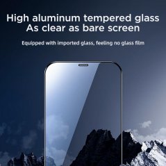 JOYROOM JR-PF595 Ochranné sklo 2.5D FULL-COVER 0.33mm pro iPhone 12 Mini, černý rámeček