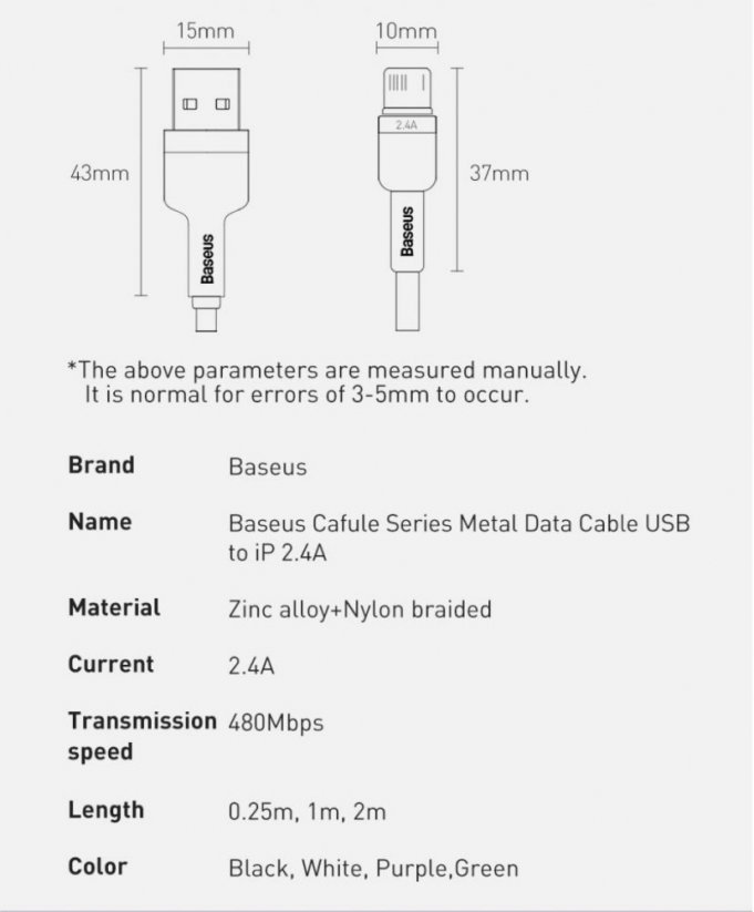 BASEUS CALJK-A02 Opletený datový a nabíjecí kabel USB/Lightning 12W, 1m, bílý