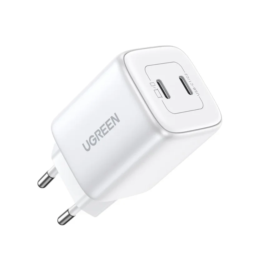 GaN 2 x USB-C 45W QC PD Ugreen CD294 rychlonabíječka - bílá