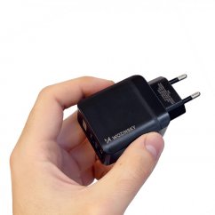 WOZINSKY WWC001 Dvouportová nabíječka (USB, USB-C) s výkonem 20W, černá