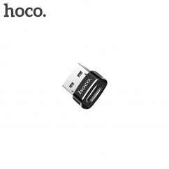 HOCO UA6 Redukce OTG USB-A na USB-C, hliníková, černá