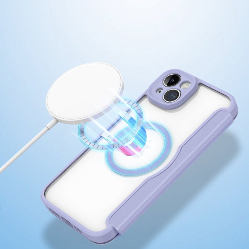 DUX DUCIS Skin X Pro Flipový MagSafe kryt pro iPhone 14 Plus, fialový