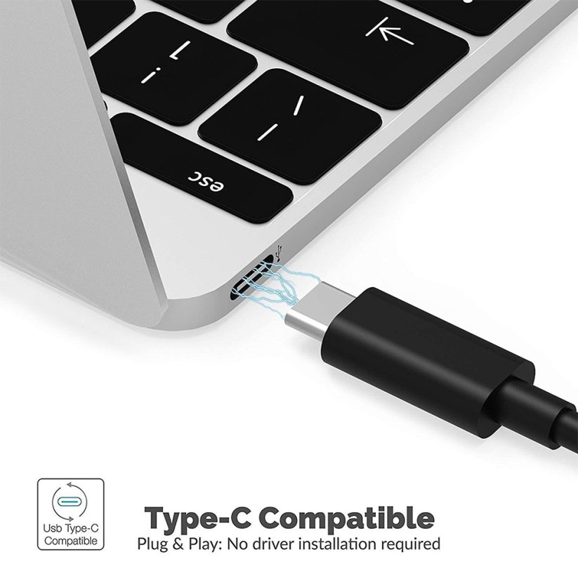 MICROCONNECT Redukce USB-C (samec) na DisplayPort (samice) s podporou 4K@60Hz, černá