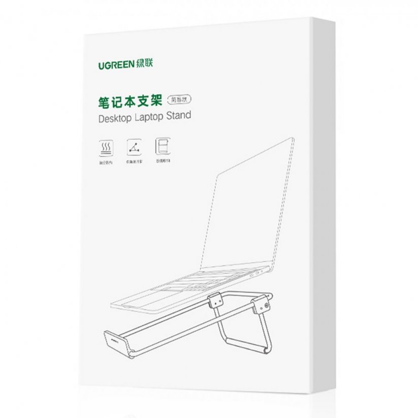 UGREEN LP230 Nastavitelný přenosný stojánek pro MacBook/laptop 11-17", chrom-bílá