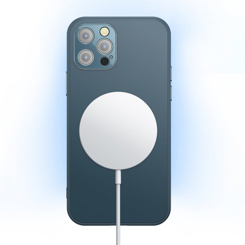 JOYROOM JR-A41 Bezdrátová magnetická (MagSafe) nabíječka s USB-C kabelem, 15W, 1m, stříbrno-bílá