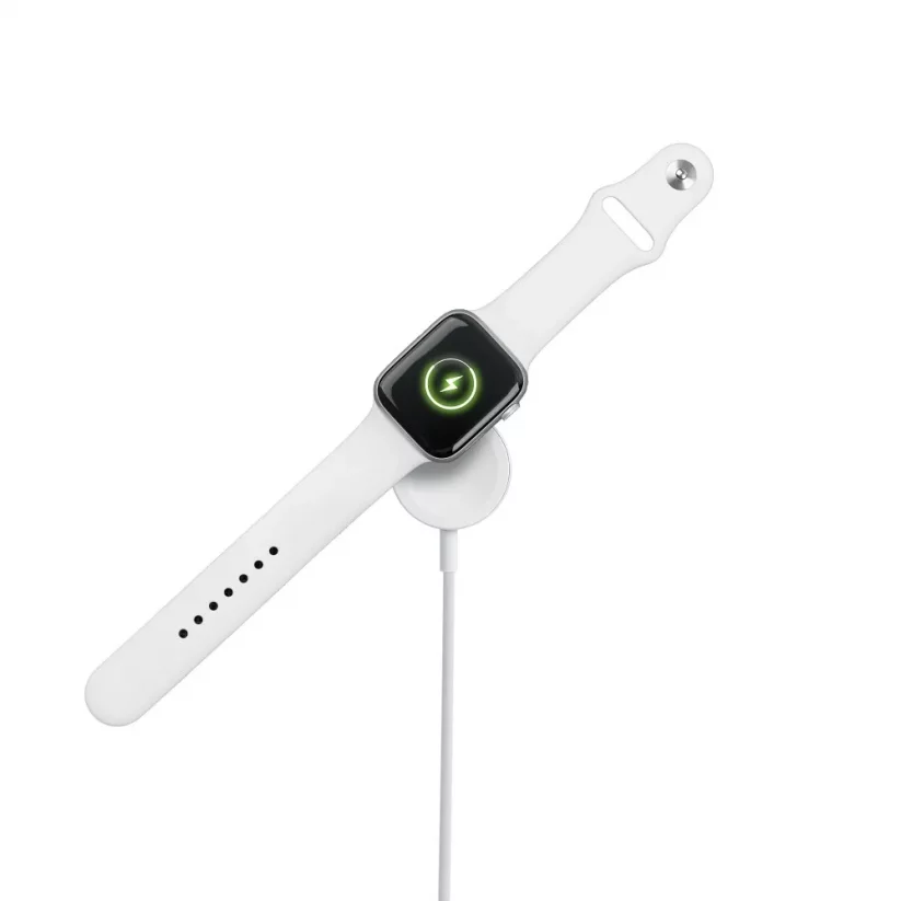 AG PREMIUM W12 Magnetická USB nabíječka pro Apple Watch všech generací, 1m, bílá