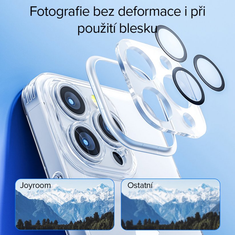 JOYROOM JR-14Q4 Odolný silikonový kryt s ochranou kamery pro iPhone 14 Pro Max, čirý