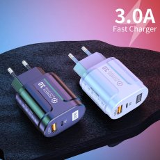 TECHSUIT CHPD038 Quick Charge + PD Nabíječka 2v1 (USB, USB-C) s výkonem 20W, bílá