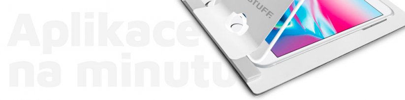 ESTUFF Easy Applicator Ochranné sklo 3D FULL-COVER 0.3mm pro iPhone 7/8/SE20/SE22, montážní rámeček, bílé