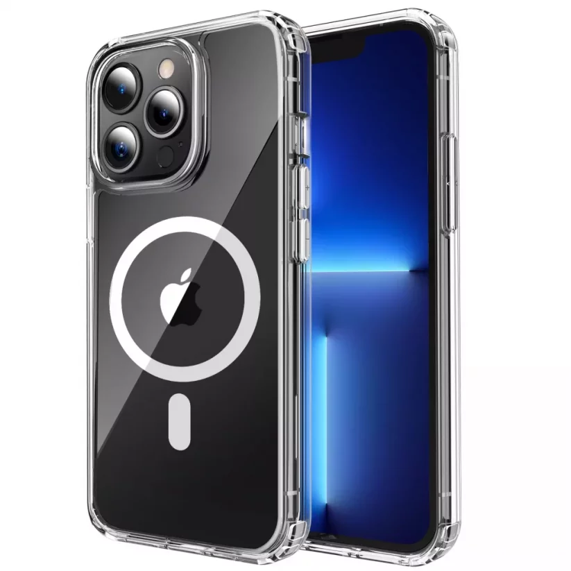 ESTUFF Magnetic Hybrid Clear Case Kryt s MagSafe pro iPhone 13 Pro Max, čirý