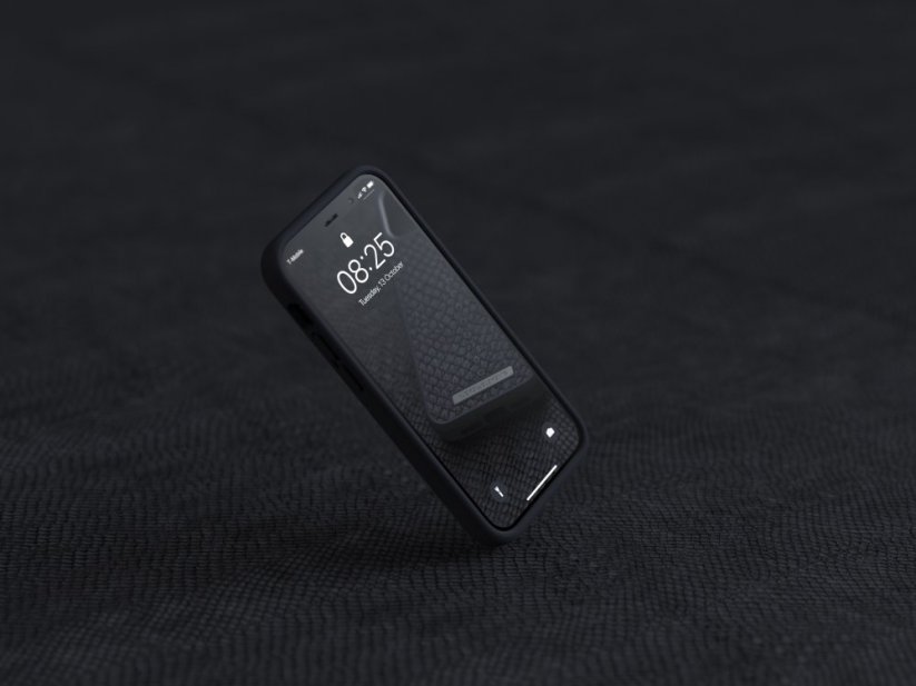 NJORD Vindur Kryt z lososí kůže pro iPhone 12 Pro Max, tmavě šedý