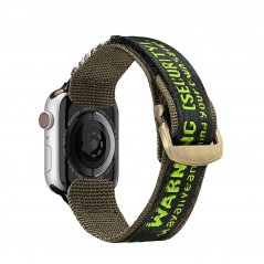DUX DUCIS Strap Outdoor Textilní řemínek pro Apple Watch 42/44/45/49mm, černo-zelený