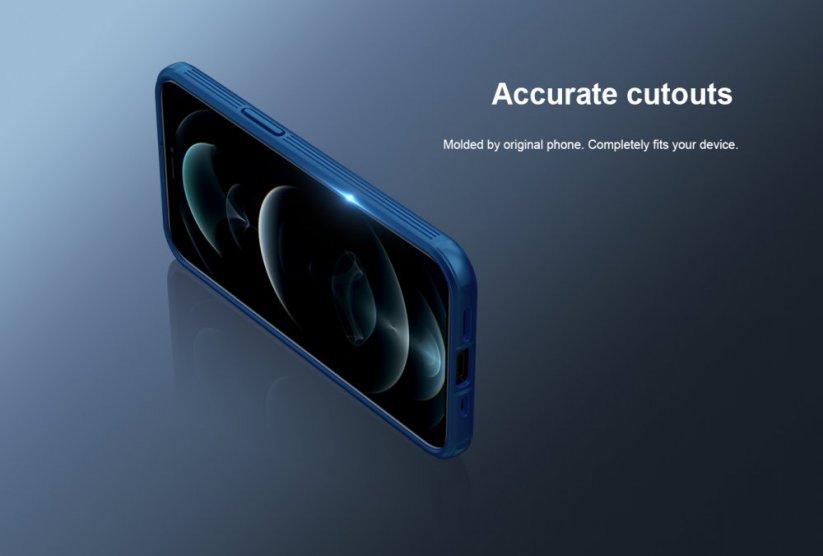 NILLKIN CamShield Pro Magnetic Ultra odolný MagSafe kryt s krytkou kamery pro iPhone 13 Pro Max, modrý
