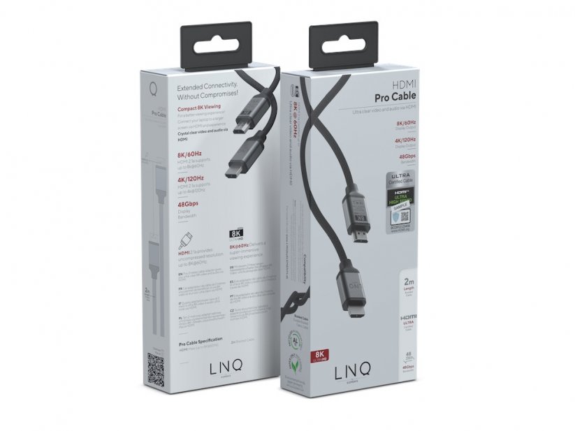 LINQ LQ48027 HDMI PRO Cable - Certifikovaný HDMI 8K/60Hz kabel, 2m, černý