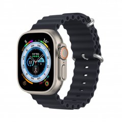 DUX DUCIS Strap OceanWave Silikonový řemínek pro Apple Watch 42/44/45, šedý