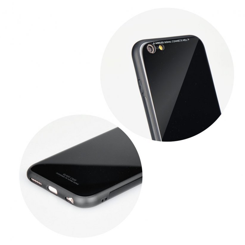 FORCELL Glass Case kryt se skleněnými zády pro iPhone 12 Pro Max, černý