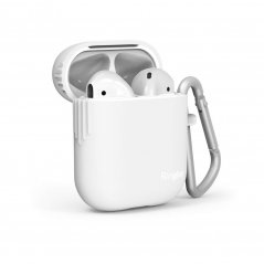 RINGKE TPU Case silikonový kryt s karabinou pro Apple AirPods 1/2, bílý