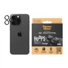 PANZERGLASS Ochranné kroužky zadní kamery HoOps pro iPhone 15 Pro/15 Pro Max, černý titan