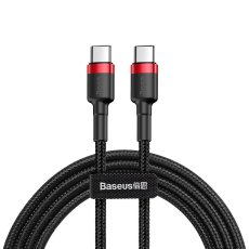 BASEUS CATKLF-H91 opletený a odolný kabel Cafule USB-C/USB-C, 2m, černo-červený