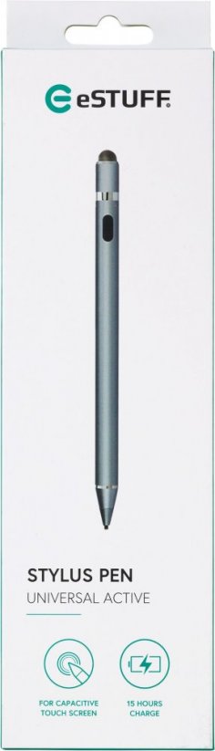 ESTUFF Universal Pen Prémiový aktivní stylus s výdrží 15 hodin, stříbrný