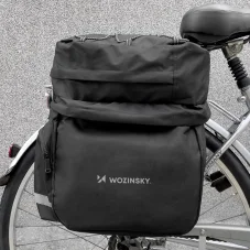 Brašna na kolo Wozinsky prostorná 60 l na nosič zavazadel (včetně pláštěnky) černá (WBB13BK)