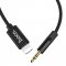 HOCO UPA13 Kabel audio Jack 3,5/Lightning s opleteným kabelem, černý