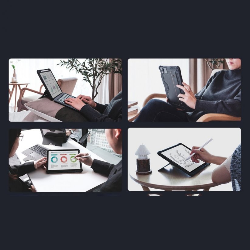 NILLKIN Bumper Combo Keyboard Case Ultra odolný obal s klávesnici a touchpadem pro iPad 10,2" (7/8/9 gen.) a Pencil, černý