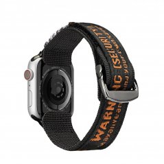 DUX DUCIS Strap Outdoor Textilní řemínek pro Apple Watch 42/44/45/49mm, černo-oranžový