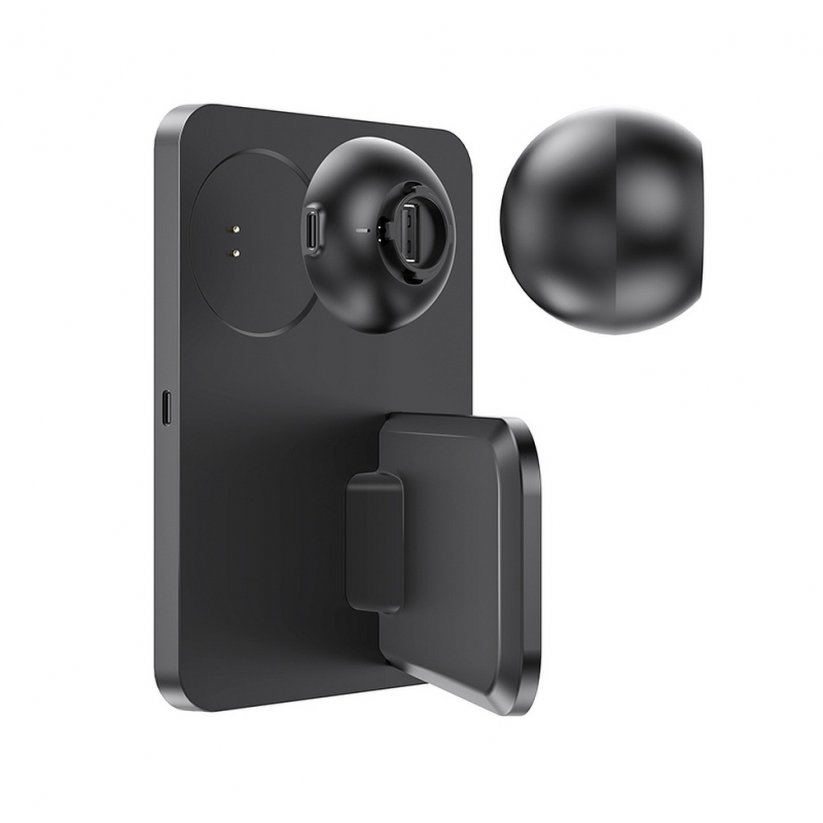 HOCO CW33 Bezdrátová 15W nabíječka 3v1 pro iPhone, Watch a AirPods, černá
