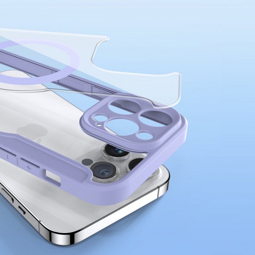 DUX DUCIS Skin X Pro Flipový MagSafe kryt pro iPhone 14 Pro Max, fialový