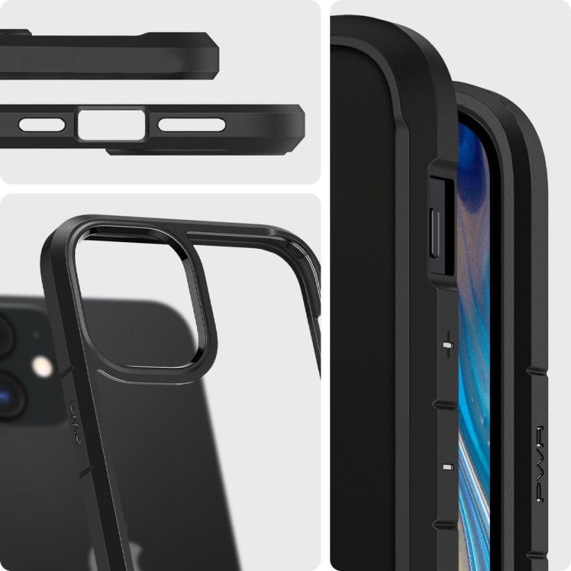 SPIGEN Ultra Hybrid Odolný kryt pro iPhone 12 Mini, černá/čirá