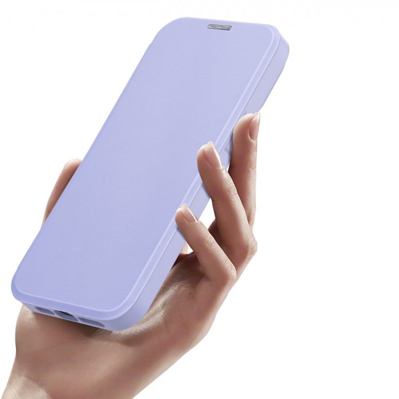 DUX DUCIS Skin X Pro Flipový MagSafe kryt pro iPhone 15, fialový