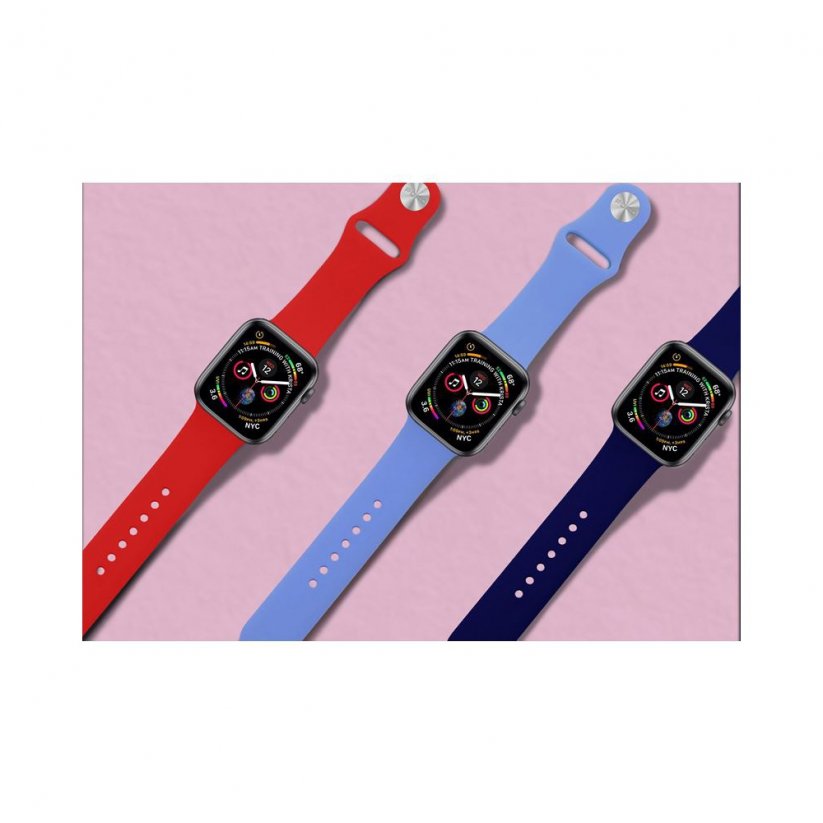 PURO Icon Silikonový řemínek pro Apple Watch 42/44/45/49mm, modrý