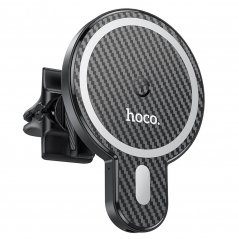 HOCO CA85 Magnetický (MagSafe) držák telefonu s bezdrátovým nabíjením 15W, černý