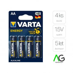 VARTA ENERGY alkalická tužková baterie AA 1.5V (LR6), 4 kusy