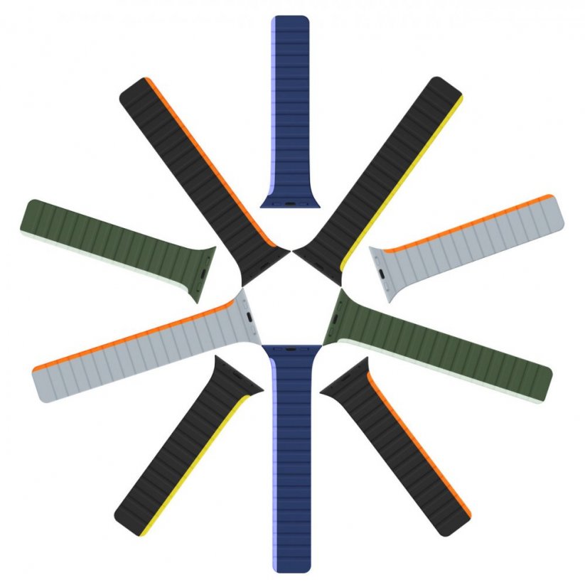 DUX DUCIS Strap LD Magnetický silikonový řemínek pro Apple Watch 38/40/41, šedo-oranžový