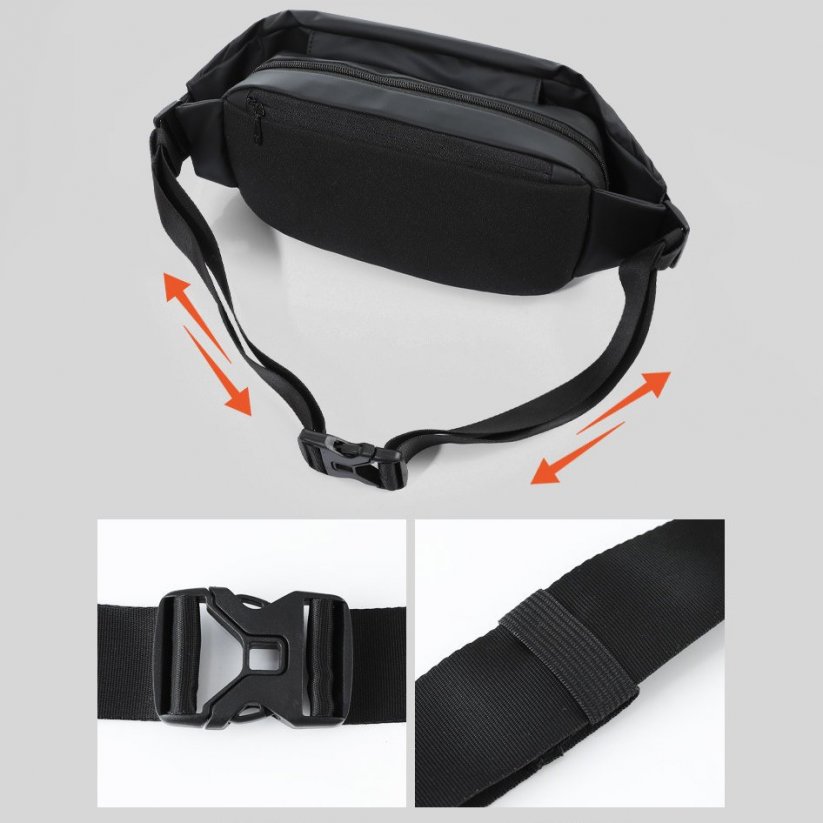 AG PREMIUM Shoulder Sling Backpack Ledvinka přes rameno, 3 + 1 kapsa, černá