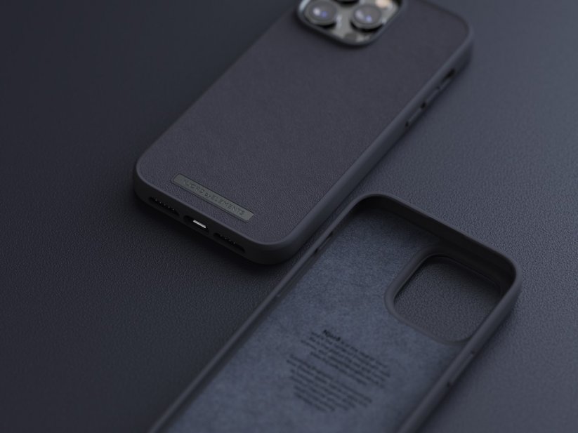 NJORD Genuine Leather Odolný kryt z pravé kůže pro iPhone 14 Pro Max, černý