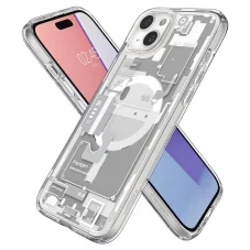 Spigen Ultra Hybrid Mag pouzdro s MagSafe pro iPhone 15 Plus - bílé (Zero One design)