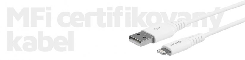 ESTUFF Prémiový datový a nabíjecí kabel USB/Lightning MFi, 3m, bílý