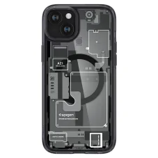 Spigen Ultra Hybrid Mag pouzdro s MagSafe pro iPhone 15 Plus - tmavě šedé (Zero One design)
