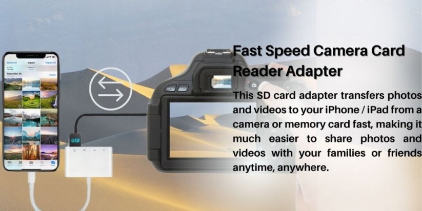 JOYROOM S-H142 Lightning čtečka SD/MicroSD karet a USB, bílý