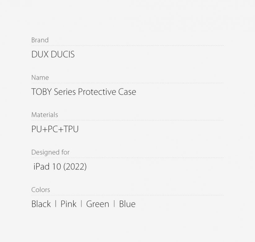 DUX DUCIS Toby Super odolný obal pro iPad 10,9" (10.gen./2022) a Pencil , černý