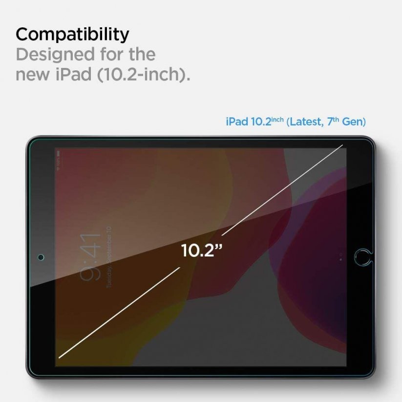 SPIGEN GLAS.tR Slim Ochranné sklo 2.5D FULL-COVER 0.2mm pro iPad 10,2" (7/8/9 gen.), čiré