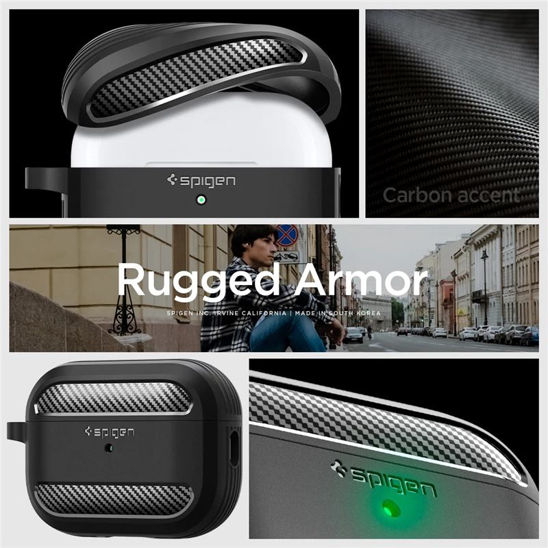 SPIGEN Rugged Armor Odolný kryt pro Apple AirPods Pro 1/2, černý